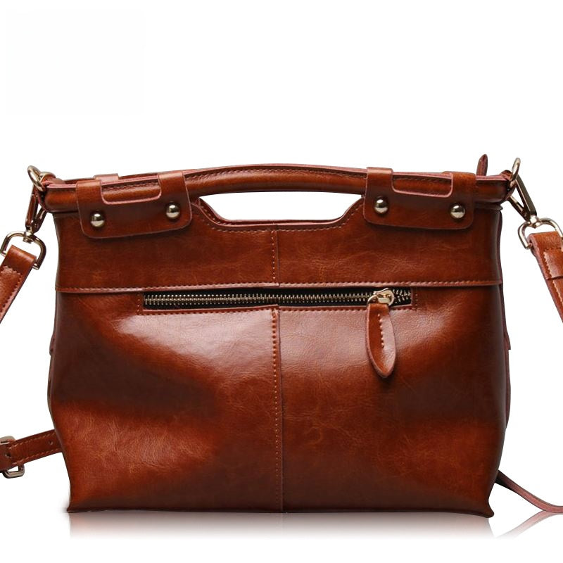 Sac Bandoulière Tote Femme Style Rétro en Cuir