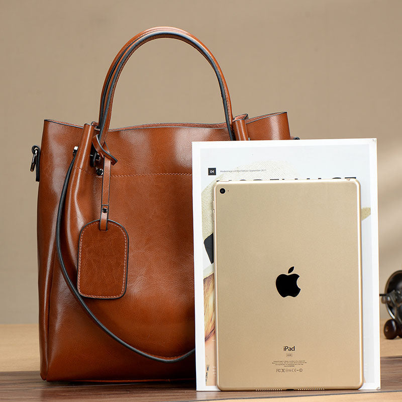 Prestige Signature – Sac bandoulière en cuir véritable pour femme