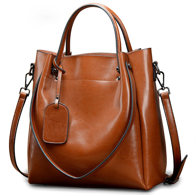 Prestige Signature – Sac bandoulière en cuir véritable pour femme