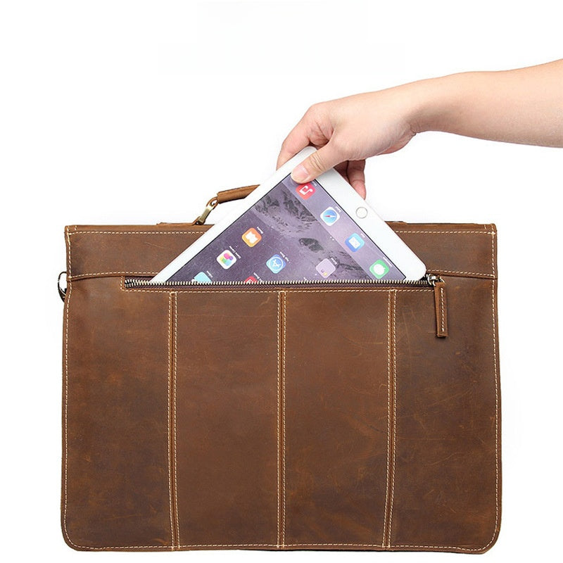 Porte-documents en cuir véritable pour homme | édition Premium, avec sangle réglable