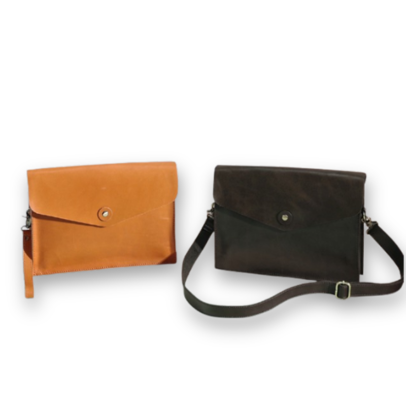 Pochette bandoulière en cuir véritable | Collection Luxe pour femme