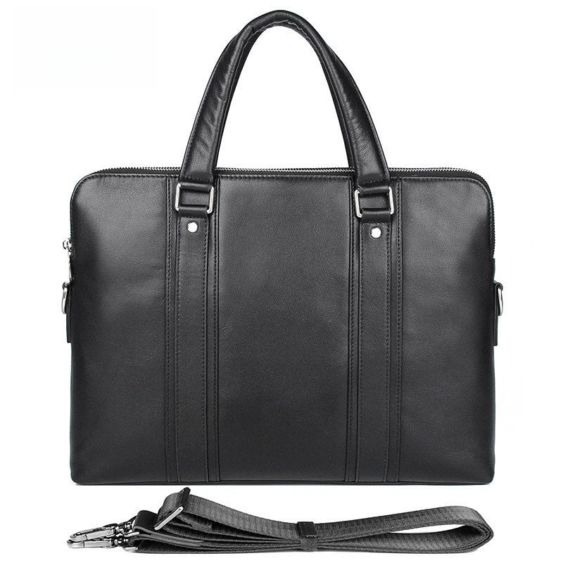 Signature Pro – Sacoche en cuir d'affaires pour homme avec compartiment pour ordinateur portable