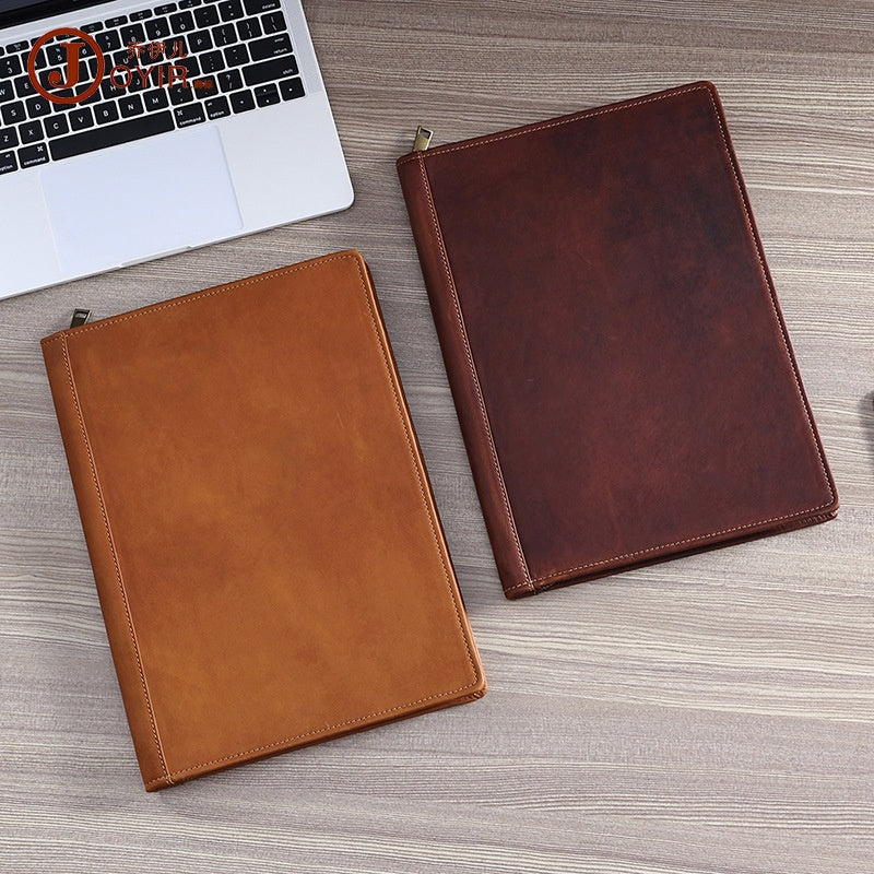 Porte-documents en cuir Premium A4 à fermeture éclair – Édition Signature