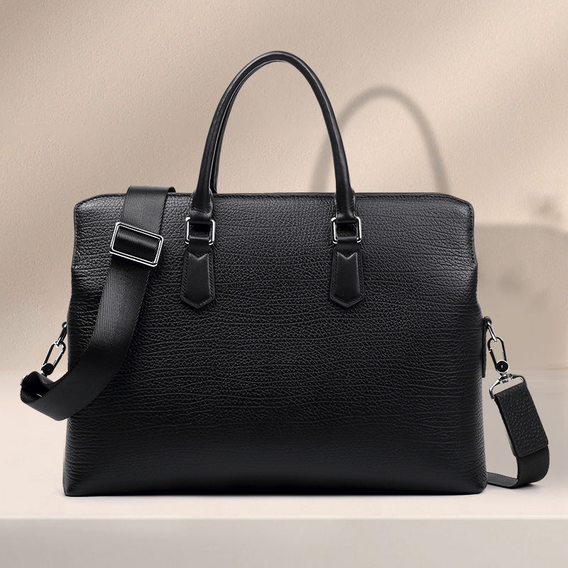 LuxePro Sacoche d'affaires en cuir véritable pour homme